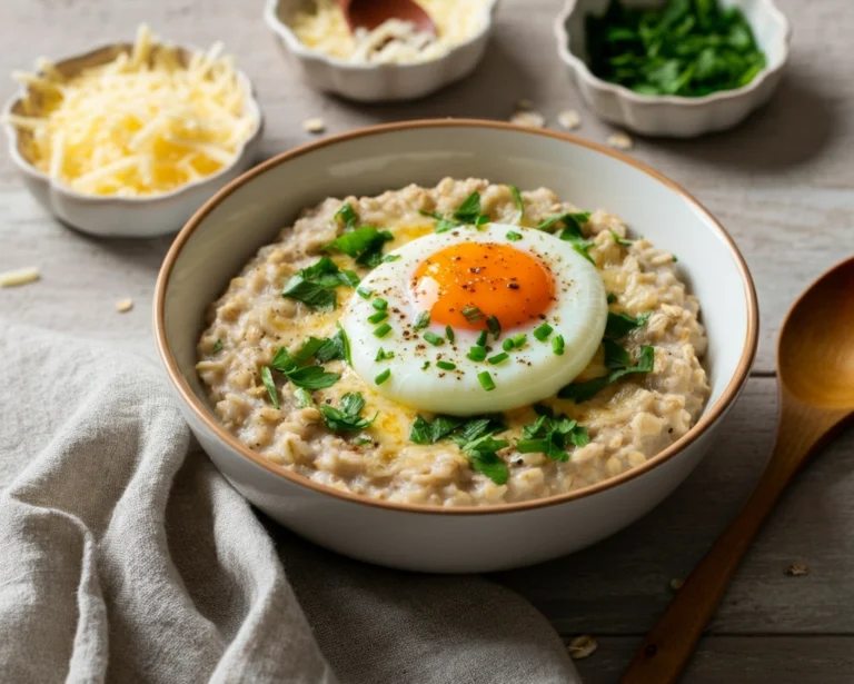 Skip the Sweet! Try This Savory Cheesy Oatmeal with Herbs