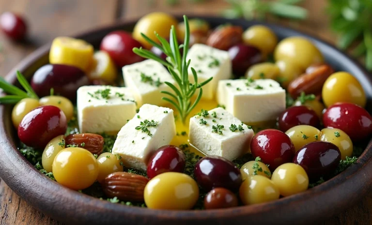 Marinated Olives and Feta Cheese: A Mediterranean Delight