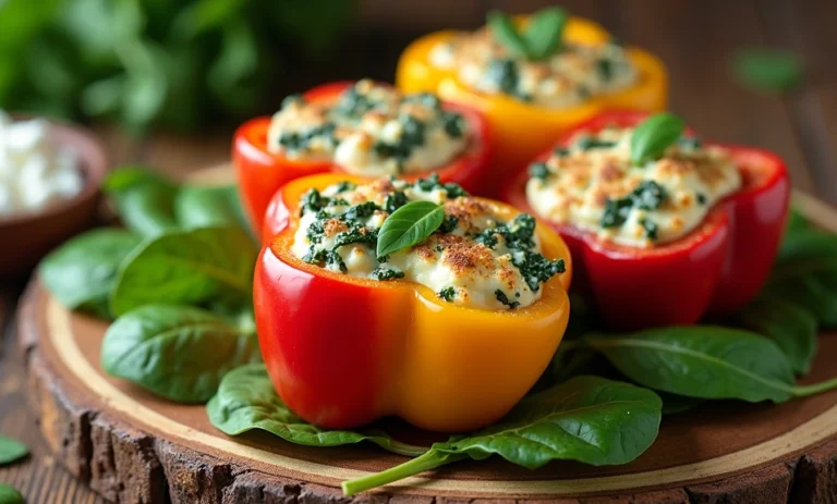 Healthy Spinach and Ricotta Stuffed Bell Peppers: A Flavorful Veggie Delight